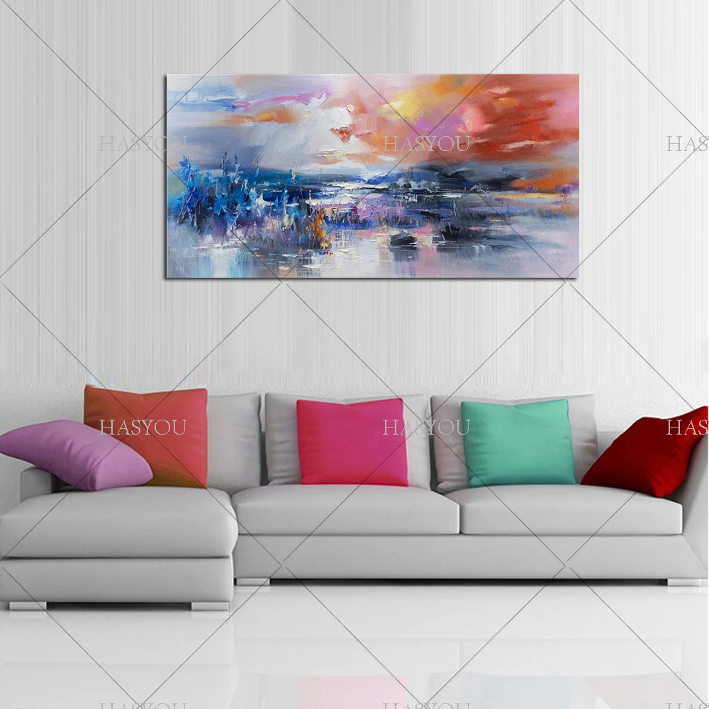 Christmas Picture Painting Abstract Oil Paintings on Canvas Handmade Colorful Wall Art Modern for living room Home Decor | Дом и сад