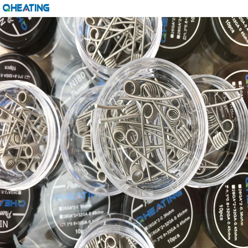 Qheating 10 шт./лот Предварительно Построенная катушка NI80 Premade Alien витая DIY Heating Clapton