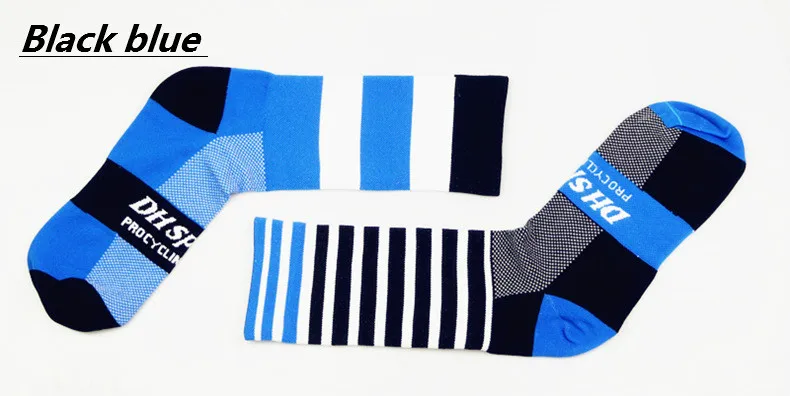 Black blue Носки для велоспорта Calcetines Ciclismo для мужчин и женщин бегущий хомбр скейтборд футбольные Леггинсы Баскетбол Спорт Meias Пилатес футбол - Цвет: Black blue