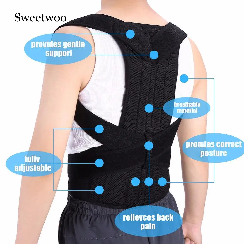 Мужской Женский Регулируемая Магнитный Корректор осанки Спортивная