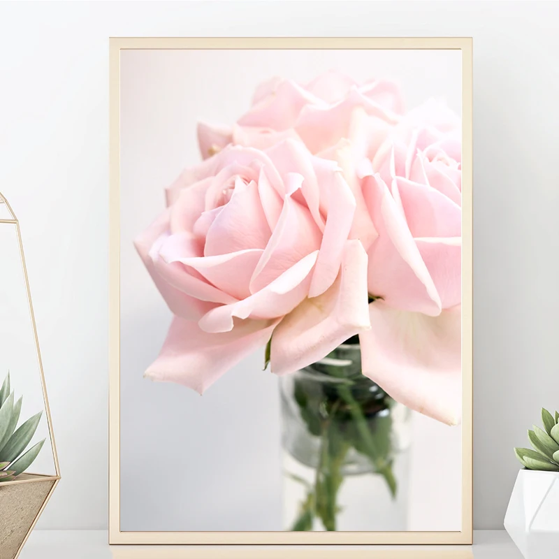 

Posters Blush Peony Letter Cuadros Nordic Poster And Prints Canvas Painting Wall Art Flower Pictures For Living Room decoration