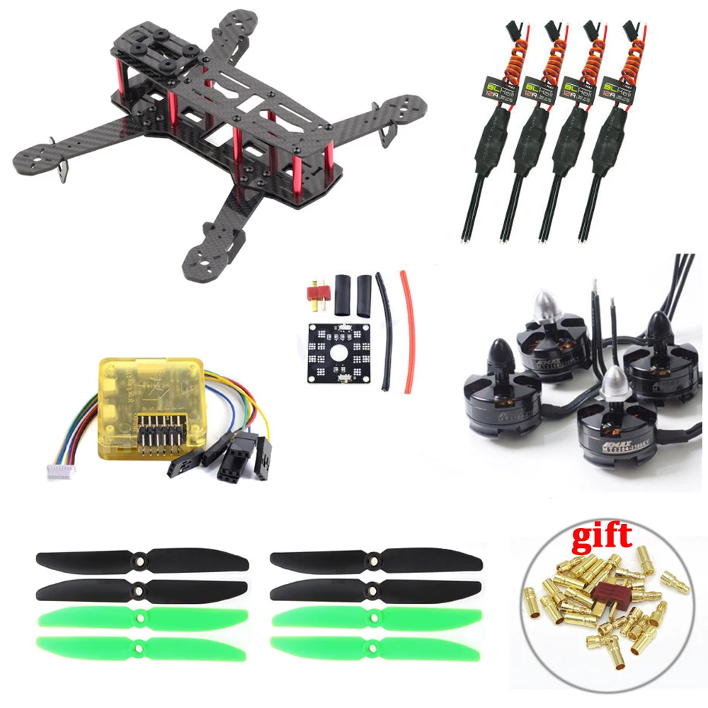 Квадрокоптер ZMR250 C250 из углеродного волокна 2204 мотор 2300kv Emax BLHeli 12A Esc и CC3D EVO