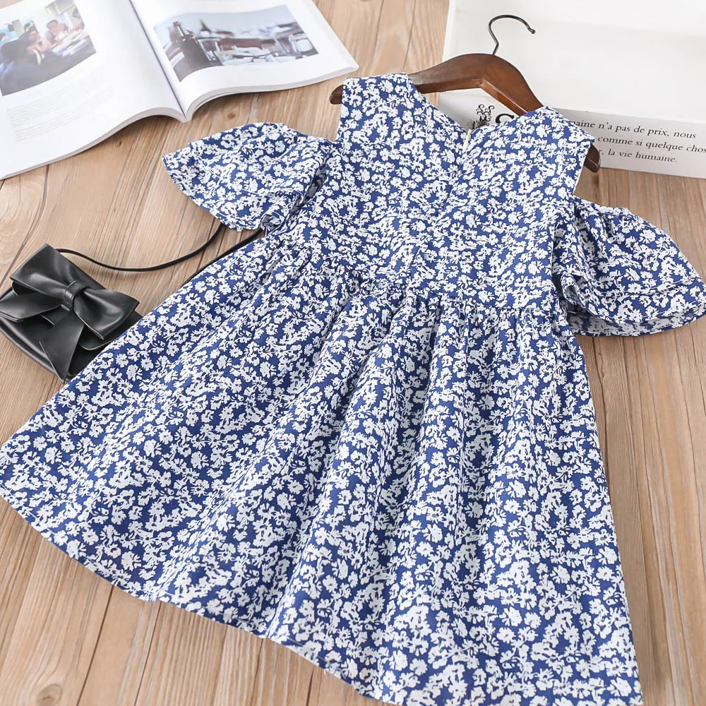 Hurave/Милая Детская Хлопковая одежда с принтом для маленьких девочек платья без