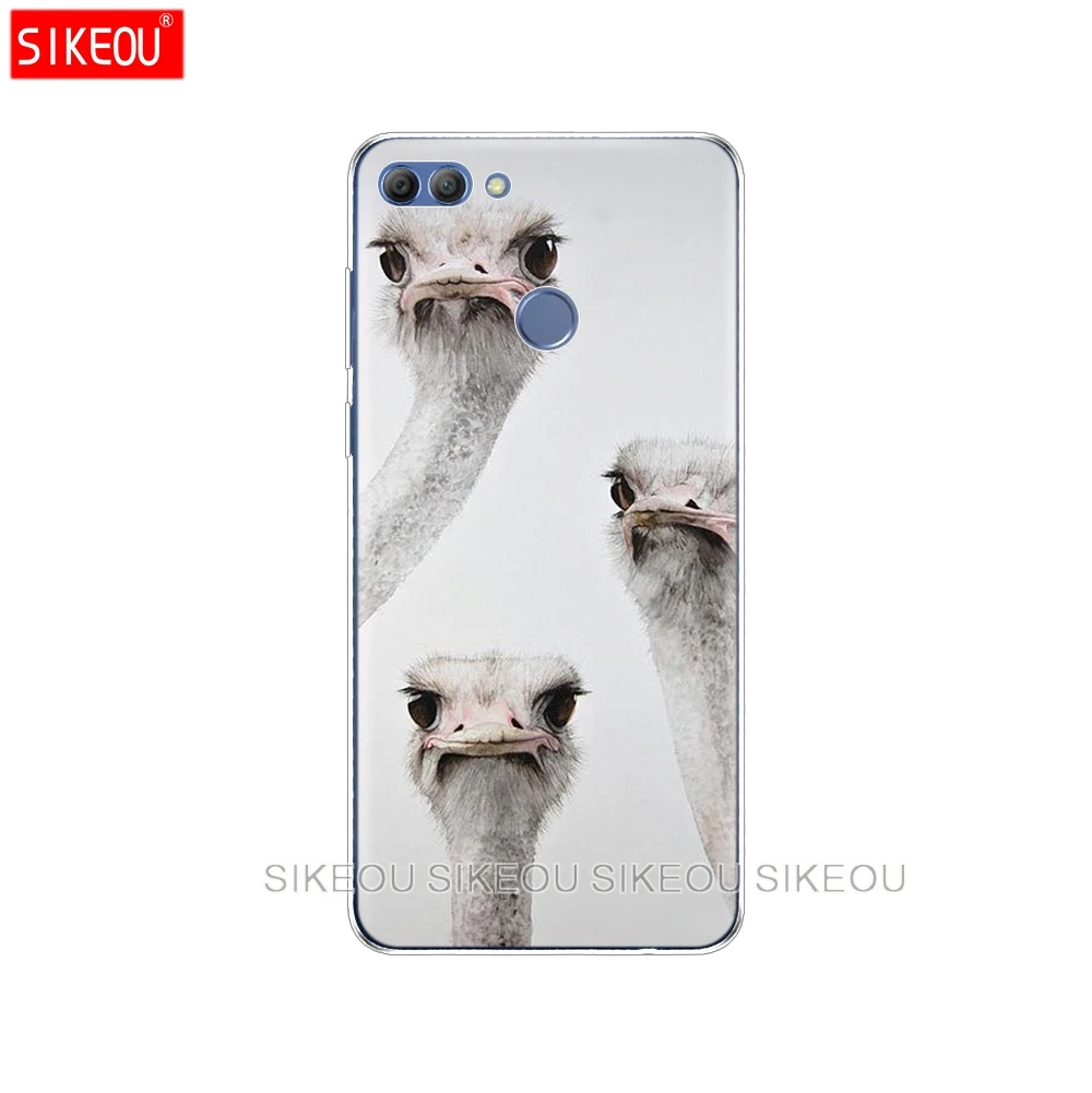 33649 Silicone Case For Huawei p smart Case Cover Enjoy 7S Case For psmart Back Cover Full 360 Protective Soft Tpu cute - Цвет: 33649
