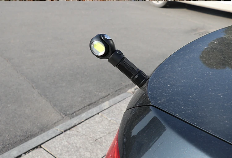 

Practical 360 degrees Rotating Flashlight T6+COB LED Torch Micro USB Charging with 26650/18650 battery Tail with Magnet