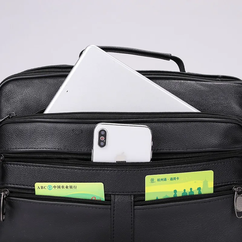 

Fashion Multi-pocket Design Men Shoulder Bag Vintage Bussiness Men Messenger Bag High Quality Durable PU Leather Men Handbag