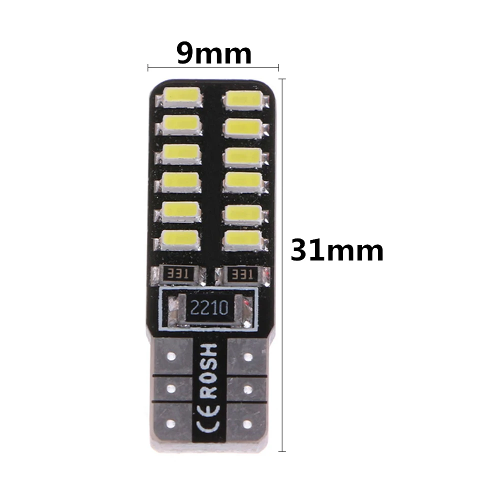 10 шт. T10 LED Canbus W5W 168 194 Автомобильная лампа 24 3014SMD сигнальная указатель поворота
