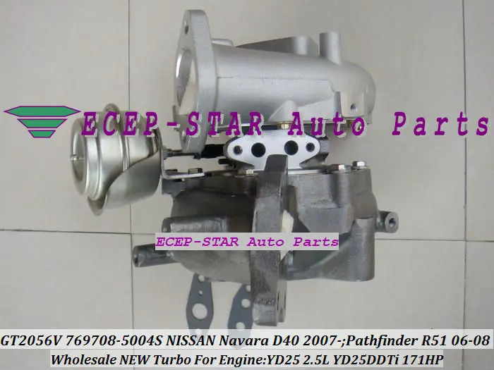 Бесплатная доставка GT2056V 767720 5004S 769708 14411 EB71C Turbo для NISSAN D40 Navara Pathfinder YD25DDTi YD25 2.5L|turbo