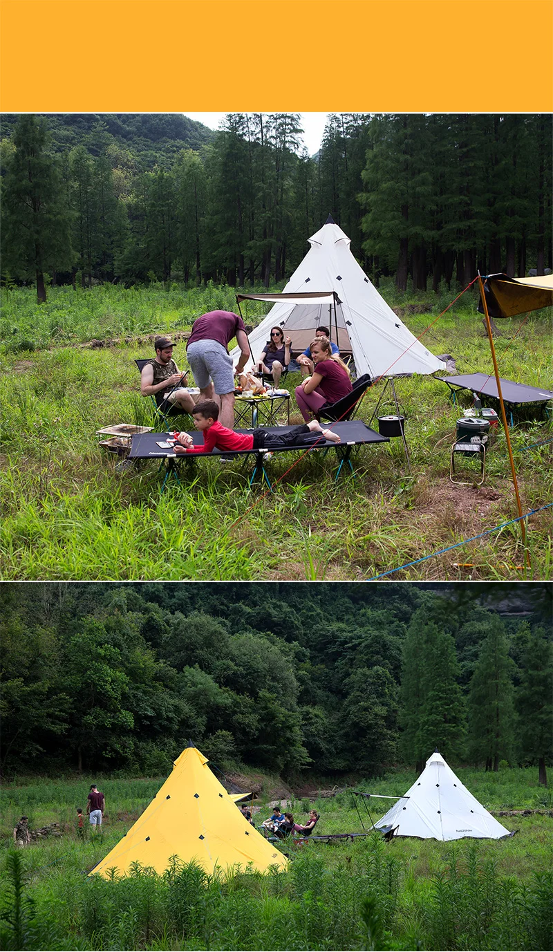 Naturehike 4/6/8 местная палатка Кемпинг Семья палатка Пирамида Водонепроницаемый двойной Слои открытый туристический большой шатер для вечеринок NH17T200-L