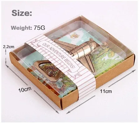 

"Let the Adventure Begin" Airplane Bottle Opener wedding party favor gift and giveaways for guests 80pcs/lot