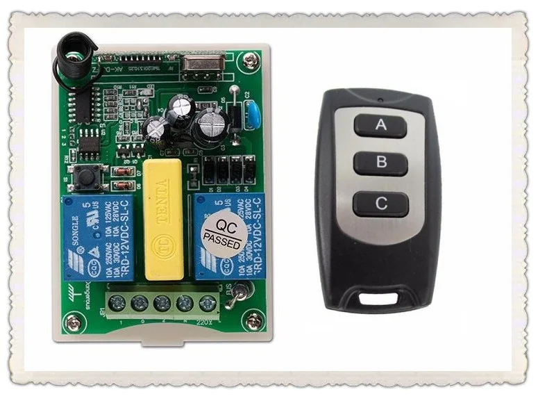 Беспроводной пульт дистанционного управления переменного тока 220 В 2 канала 1