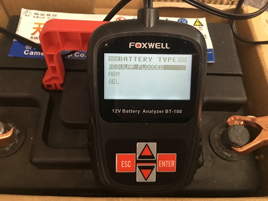 FOXWELL BT100 Pro 12 в цифровой автомобильный тестер батареи для свинцово-кислотных затопленных AGM гель 6 в 12 Вольт Автомобильный анализатор батареи 1100CCA