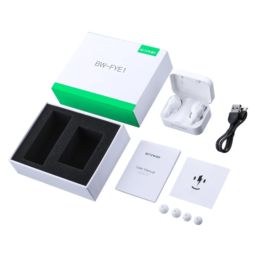 Беспроводные TWS наушники Blitzwolf bluetooth 5 0 двусторонние звонки авторазборка