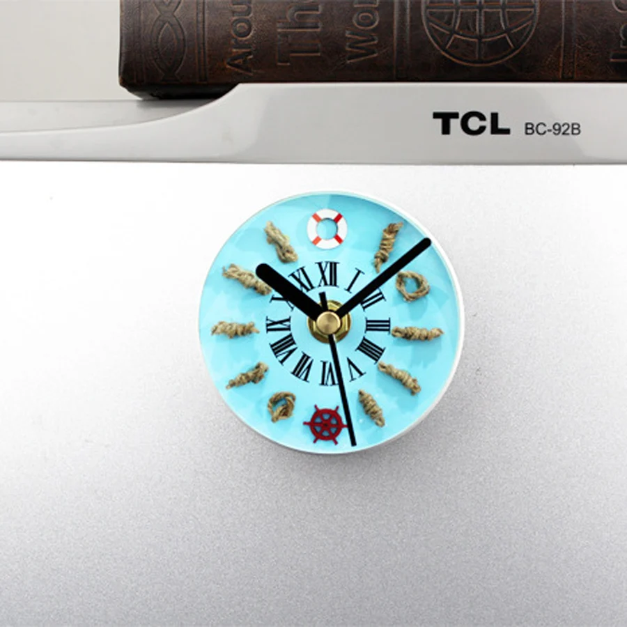 Скандинавский холодильник часы 3d наклейки Висячие Часы кварцевые римские цифры