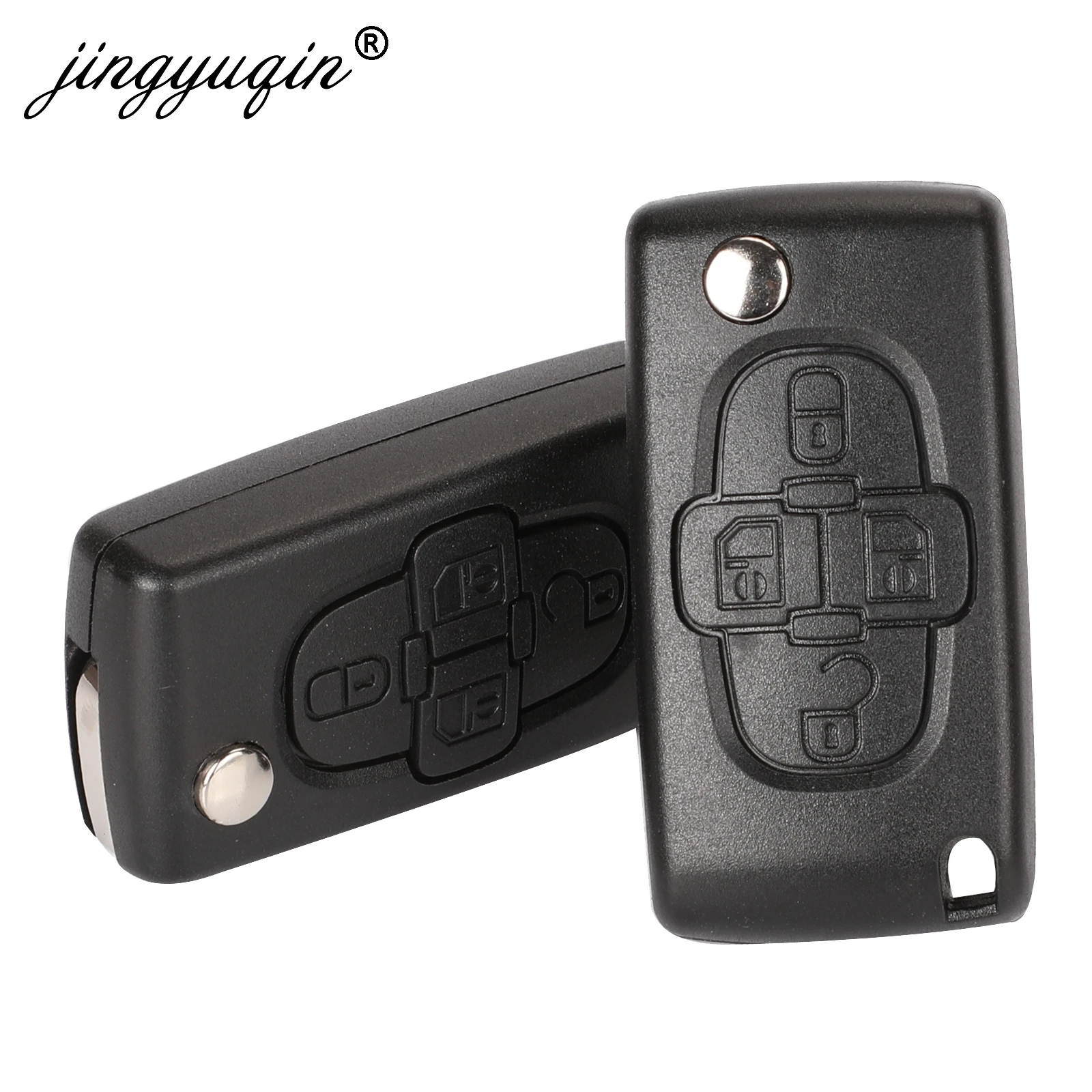 Чехол брелок jingyuqin для Peugeot 1007 Citroen C8 Uncut VA2 Hu82 Blade CE0523 4 кнопки|Ключ от авто| |