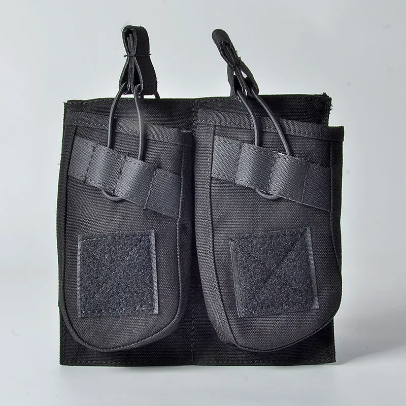 Tactifans Молл АК M4 подсумок Sinagle/двойное/тройной мешочек для лямки Системы Quick Release эластичный Топ открытым камуфляж - Цвет: Double BK