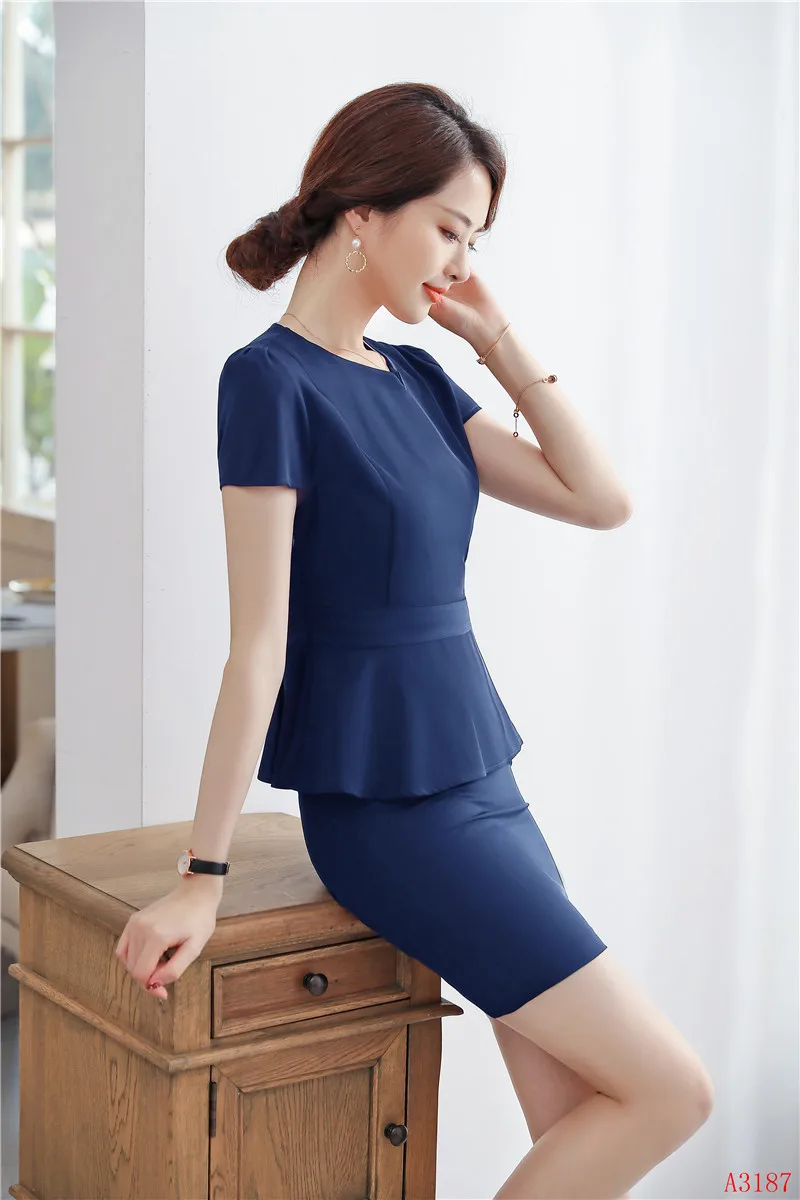 Летние женские деловые костюмы с юбкой и курткой черные рабочие Стильная Офисная