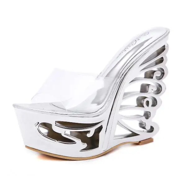

Shoes Women Slippers Summer Strange Style Heel Summer Female Platform Shoes High Heels 14cm Lady's Wedding Shoes 2020 New