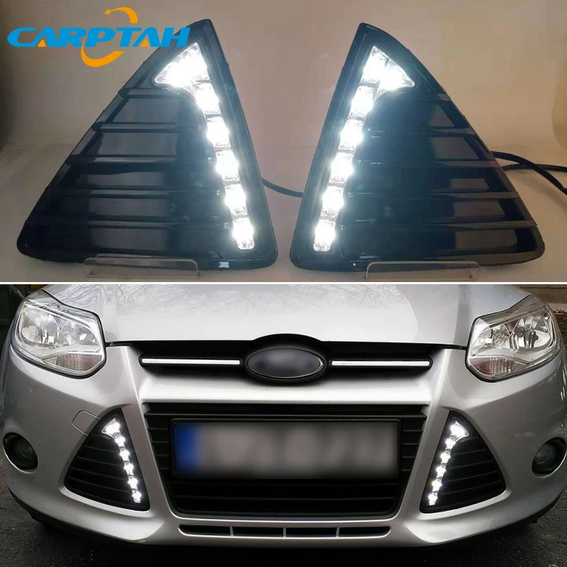 Светодиодный дневной светильник для Ford Focus 3 2012 2013 2014 Водонепроницаемый 12V желтый