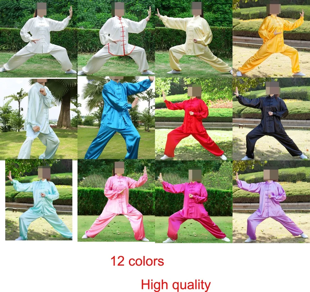 Унисекс черные/красные/синие 12 цветов высокое качество костюмы фу униформа для