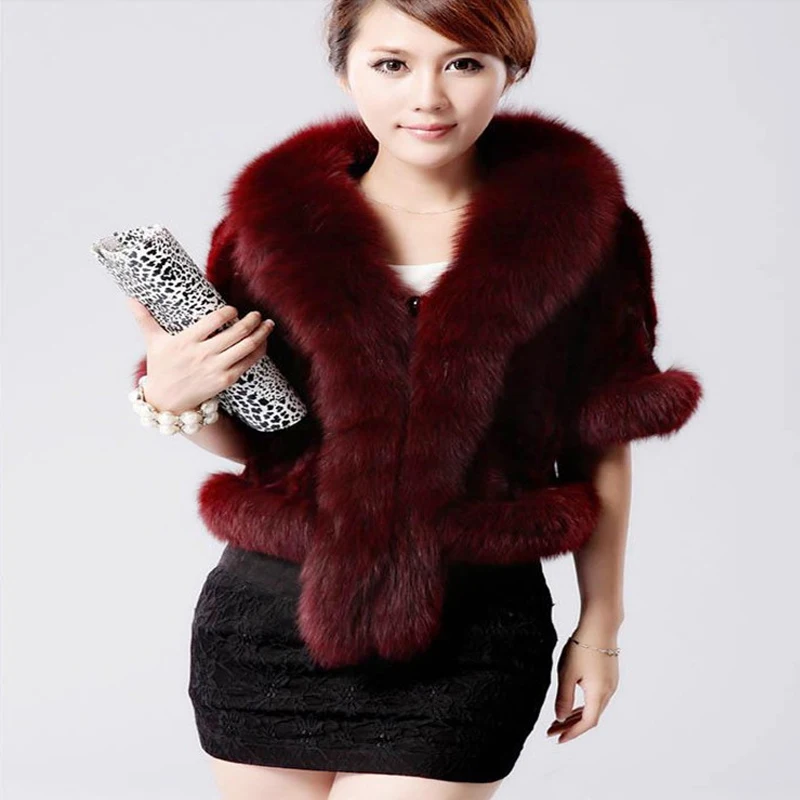 Бесплатная доставка 2020 искусственный мех шаль Женское зимнее пальто Высокое
