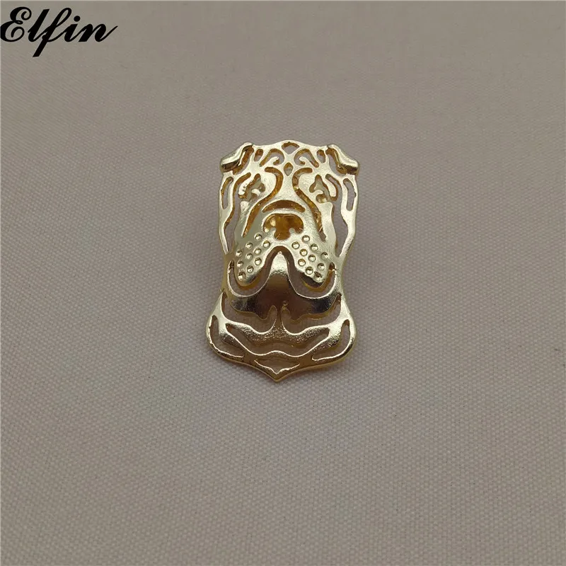 Elfin Симпатичные китайские Броши Shar Pei золотого цвета серебряного ювелирные