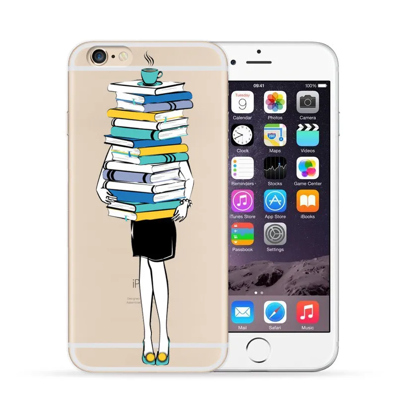 Ультратонкий чехол книжка из мягкого ТПУ с кристаллами для iPhone X 5S SE 6 6s 7 8 Plus