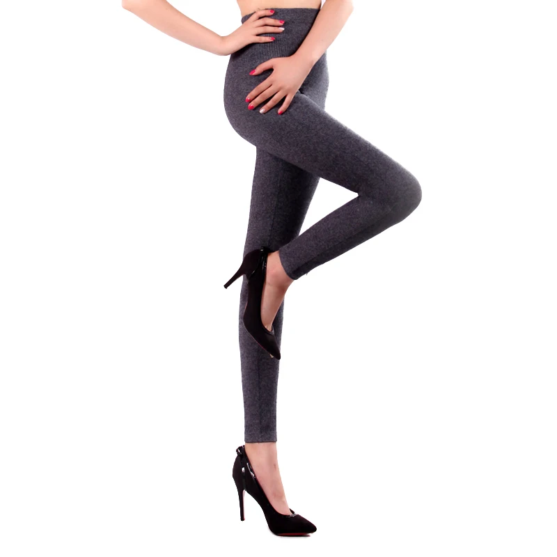 Теплые женские леггинсы черные серые Осенние зимние эластичные кашемировые|warm
