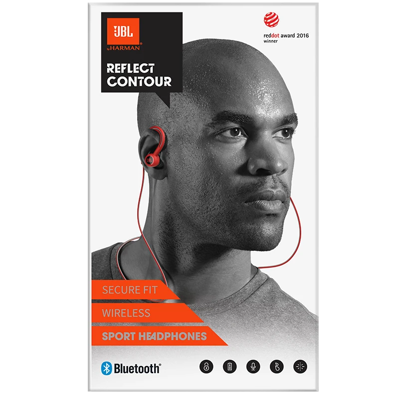 Беспроводные наушники JBL Reflect Contour Bluetooth стерео музыка устойчивое к поту IPX5 с