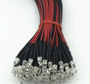 

F3 3mm Blinking Warm White Red Green Blue Yellow Orange Pink Purple 12V LED Lamp Light With 20cm Wire Light Beads x 100pcs
