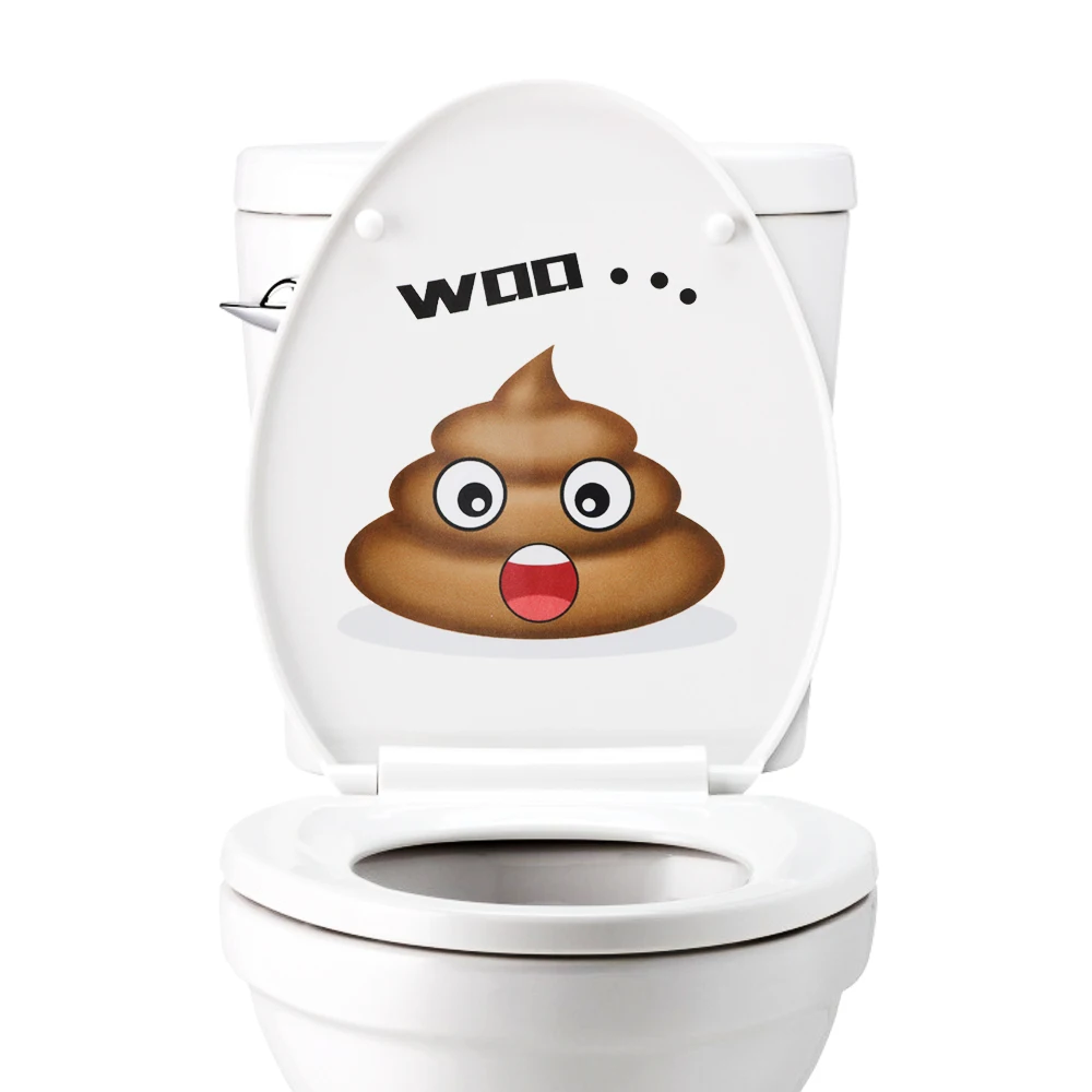 Woo HILIFE стикер на стену виниловые наклейки на Туалет стикер s милый Poo украшение дома плакат - Цвет: Woo