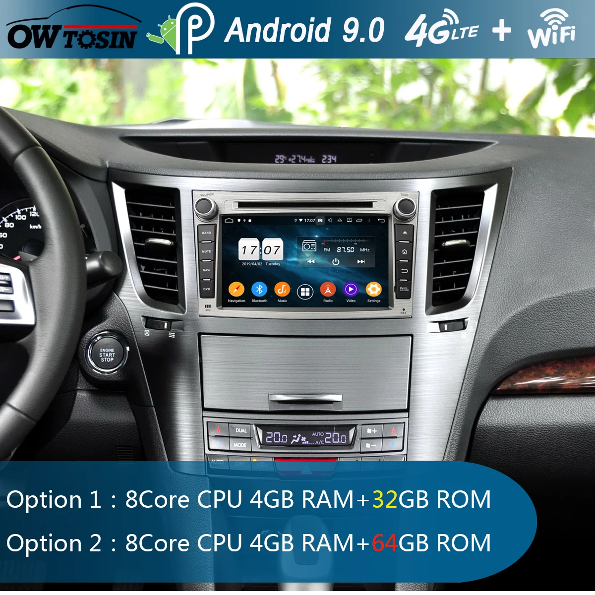 Автомобильный DVD плеер 7 дюймов IPS Octa 8 Core 4G + 64G Android 9 0 GPS навигация для Subaru Legacy Outback