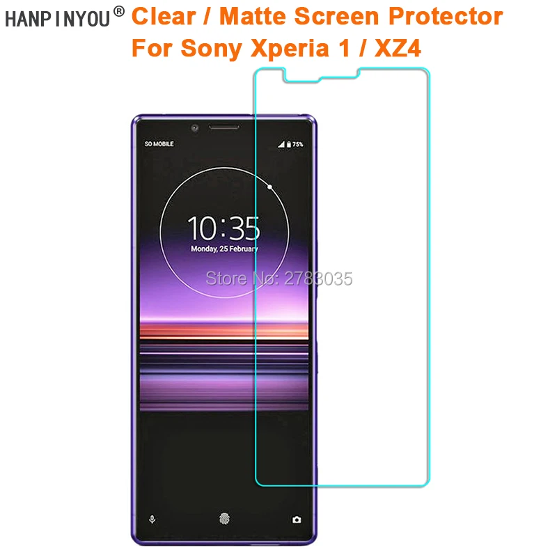 Для Sony Xperia 1 / XZ4 6 5 &quotпрозрачная глянцевая/Антибликовая матовая защитная пленка