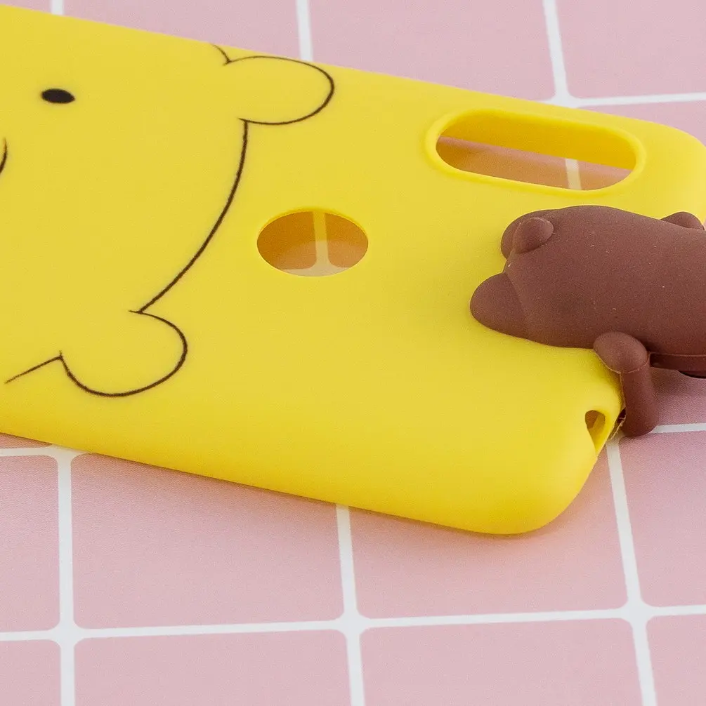 Силиконовый чехол для Xiaomi Redmi note 6 Pro мягкий 3D единорог свинка медведь розовый