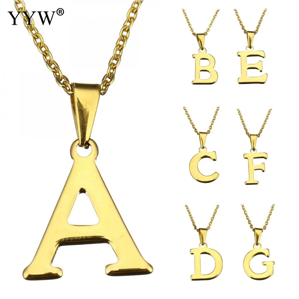 Женское Ожерелье из нержавеющей стали с подвеской в виде букв|Ожерелья