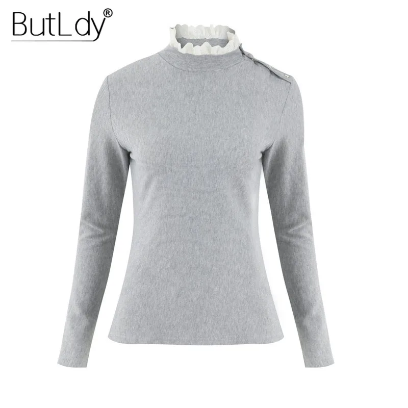 

Spring 2019 Shoulder buttons Sweater Women Knitted Pullover O Neck Lace Patchwork Sweater Tops Fashion Jumpers Ladies Knitwear
