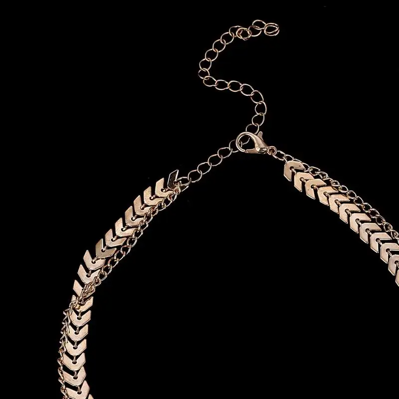 Изысканное тонкое многослойное колье с двойной цепочкой из пшеницы для женщин