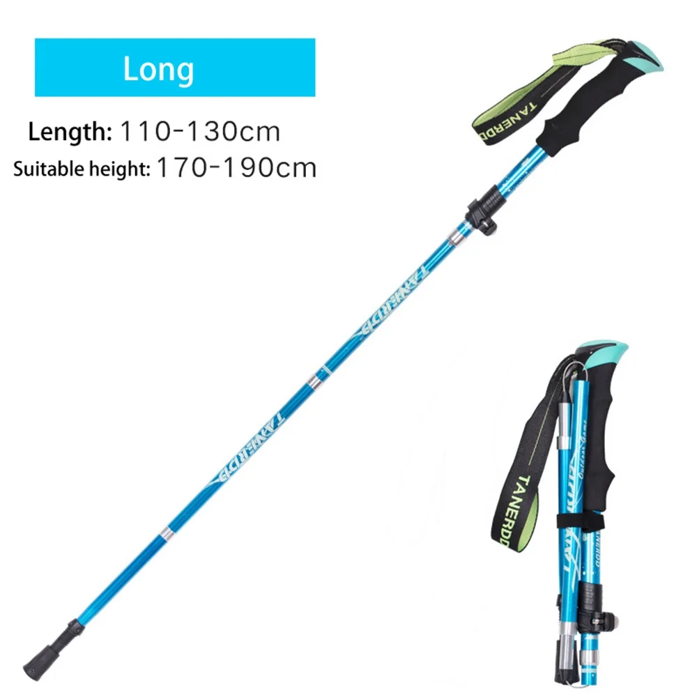 LightBlue 110-130CM EVA ручка 4-секционный Регулируемый трости для походы полюсов, треккинг полюса альпеншток для наружного Костыли 1 шт.-палки для скандинавской ходьбы трекинговые палки трость SES0046 - Цвет: LightBlue 110-130CM