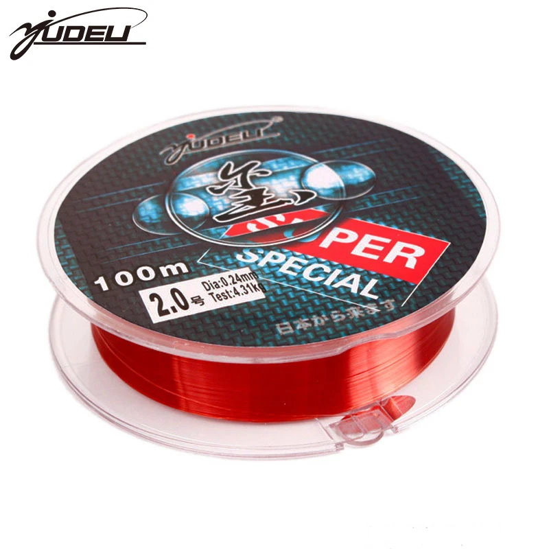YUDELI Brand100M нейлоновая рыболовная леска красного цвета 2 10 20 30LB мононити Япония
