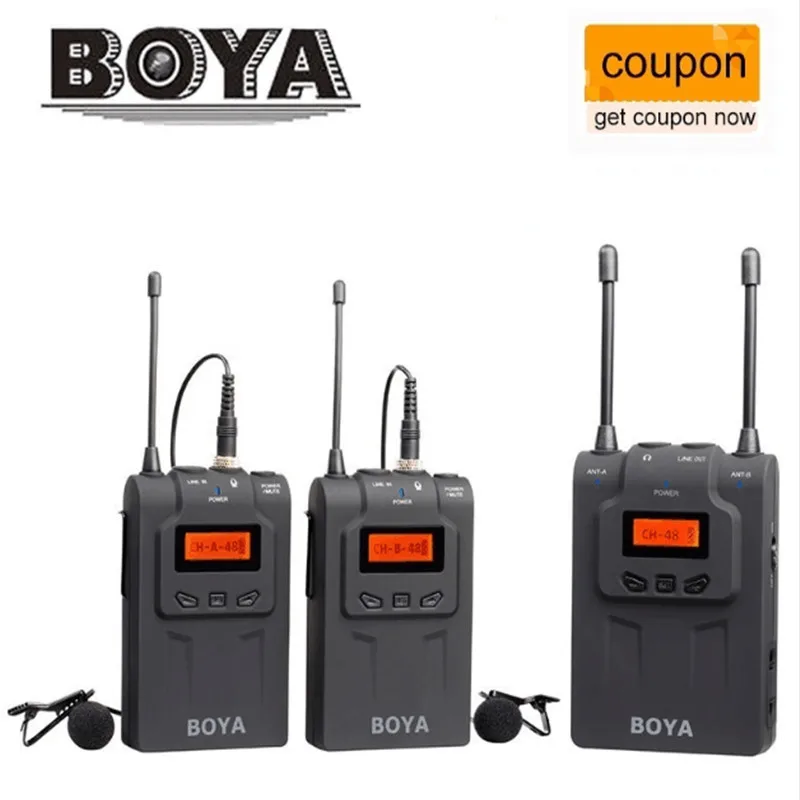 BOYA BY WM6/BY WM5/BY WM8 UHF Беспроводная микрофонная система всенаправленный петличный