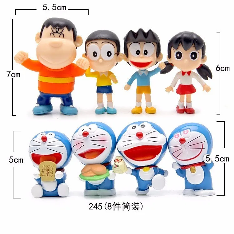 6 видов стилей Аниме Doraemon Мини ПВХ Фигурки игрушки для детей рождественские