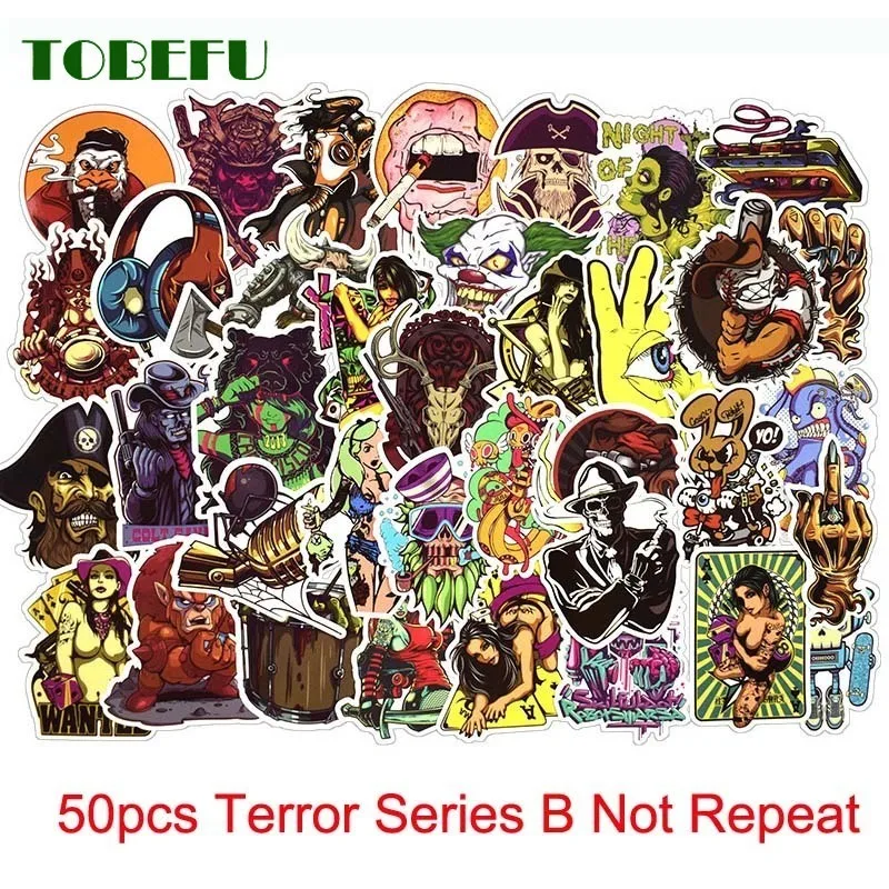 50 шт. Terror серия Наклейка Граффити скелет темная смешная наклейка s для DIY на