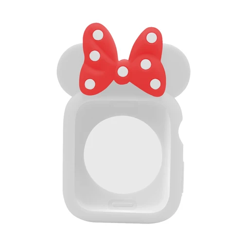 white red Чехол для Apple Watch band Apple watch 5, 4, 3, ремешок 44 мм, 40 мм, iwatch series 5, 42 мм, 38 мм, милый защитный чехол с Минни Маус - Цвет: white red