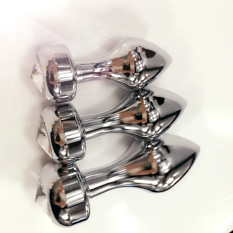 3 размера в одном наборе новинка серебристая кристальная Женская Анальная пробка