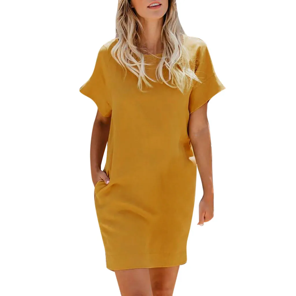 Vestidos De Fiesta Багги Sukienka Vestiti Donna Женская мода Elbise короткий рукав o образный вырез