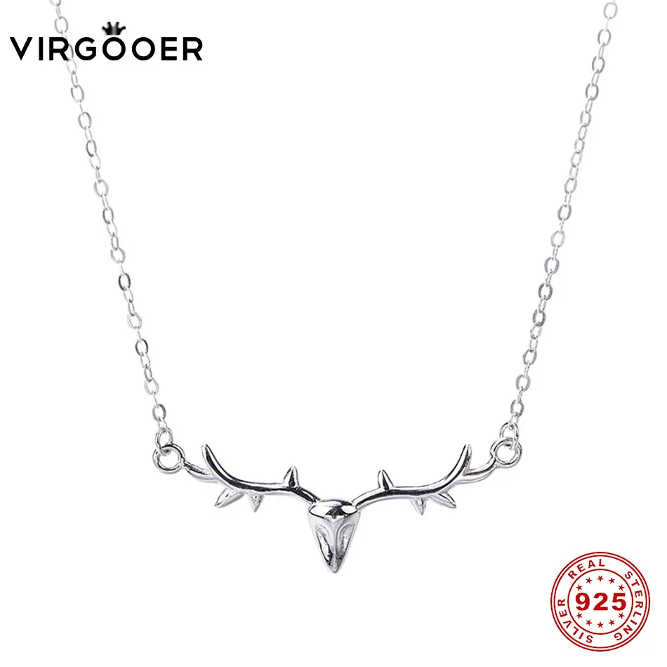 Virgooer 925 серебро колье Femme 2018 оленьи рога ювелирные изделия Элегантный Рог