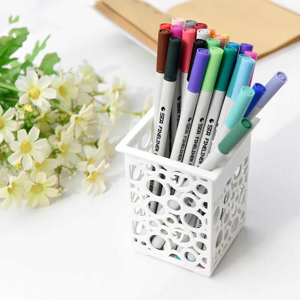 26 цветов STA Fineliner ручки 0,4 мм ультра тонкий наконечник цветная ручка на акварельной основе микрон маркер набор идеально подходит для эскиза рисования