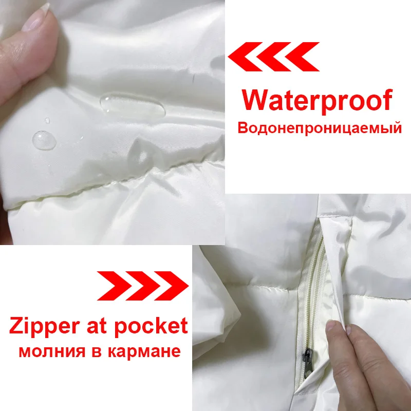 Женское X-long Parkas M-6XL Wateproof Windproof-25 градусов синтепон зимний Базовый Стиль