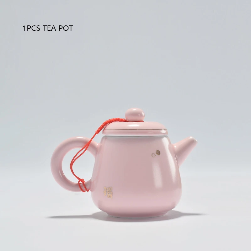 Краткое китайский розовый Gaiwan керамика и фарфор Чайный набор кунг-фу Улун чайник чайный чайник Набор лотков для друга подарок