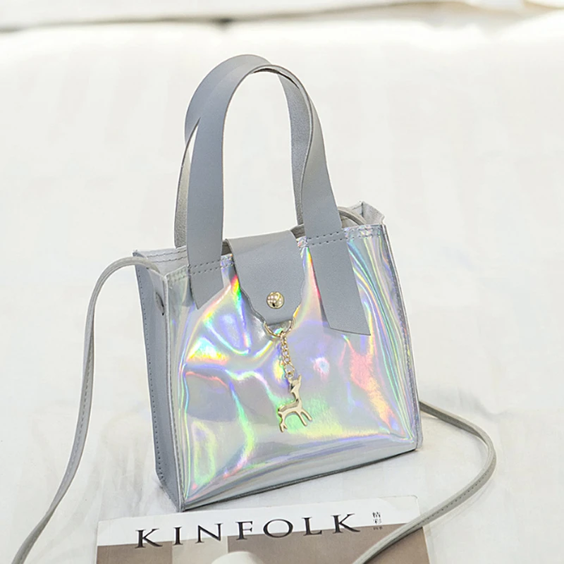 Большая женская сумка-тоут сумка-мессенджер на плечо с лазерным эффектом